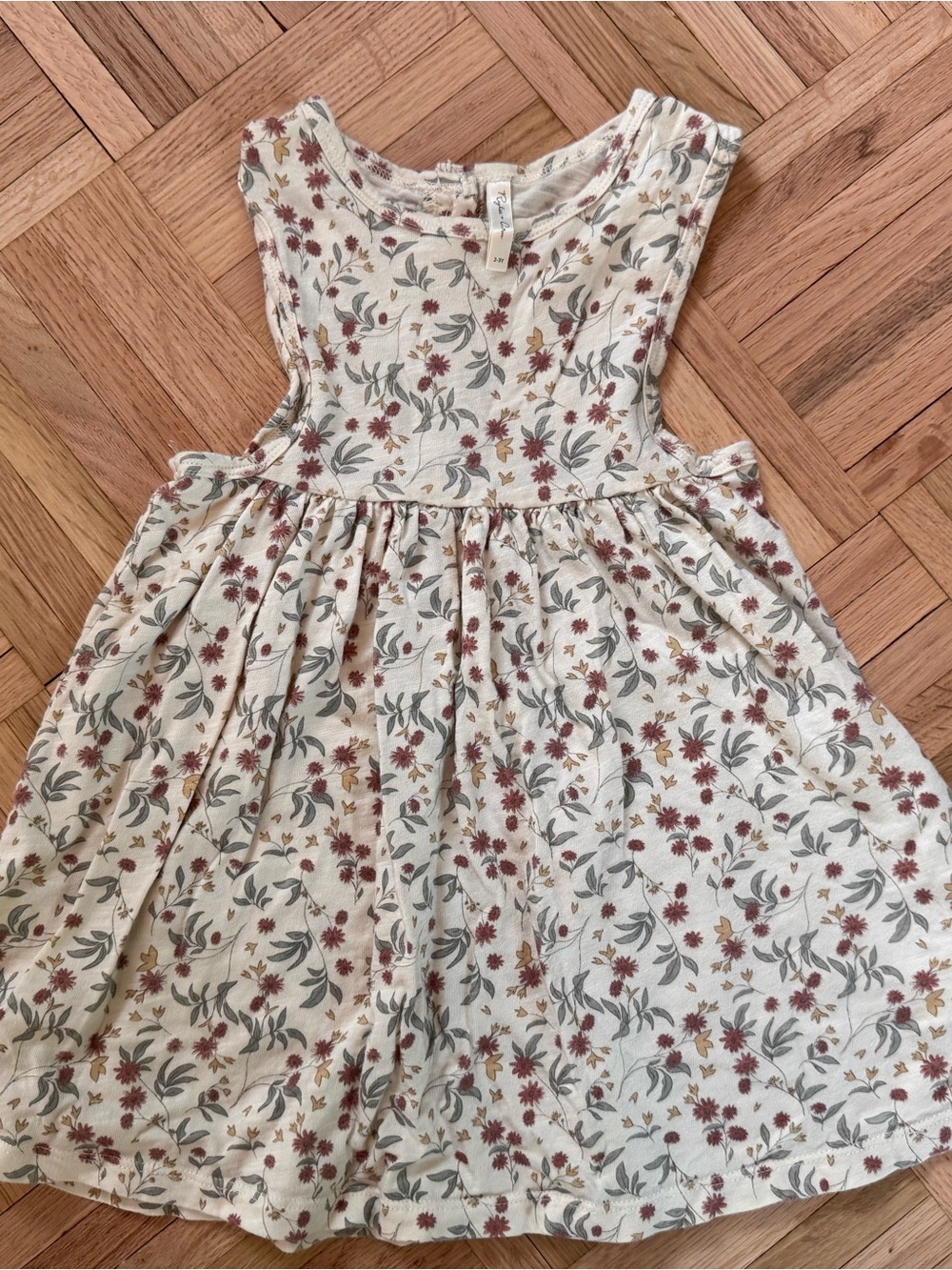 Rylee & Cru Floral Tank Dress — Cream with Rust and Sage